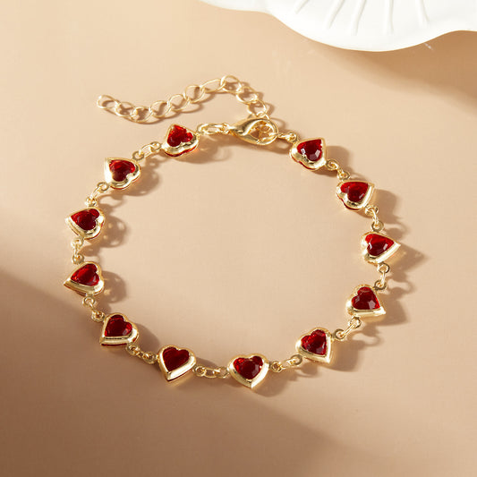 Heartfelt Sparkle — Red Diamond Niche Light Luxury Necklace