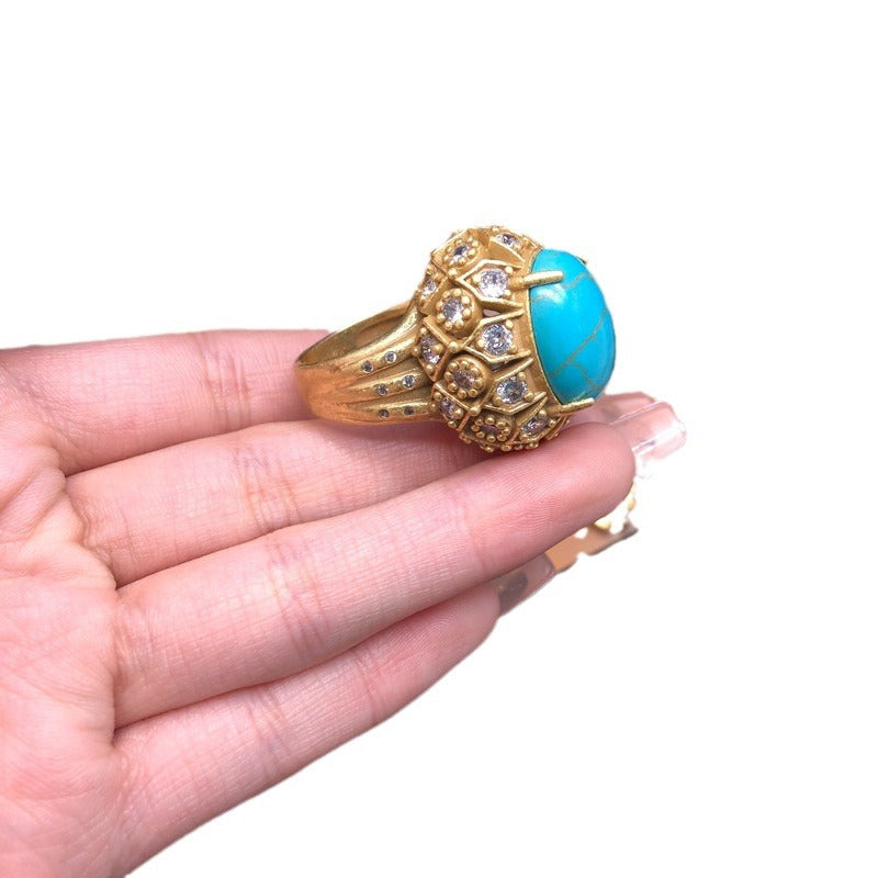 Lapis Luxe — Retro Lapis Lazuli Turquoise Ring