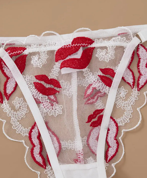 Stitch-Me-Up Sensual — Embroidered Flower Lingerie Suit