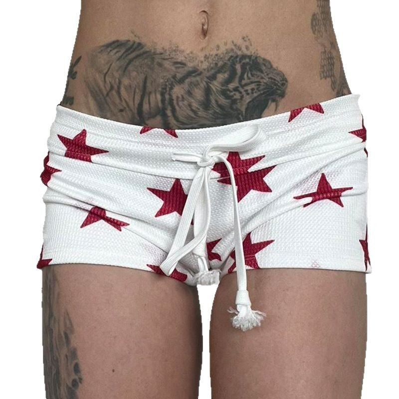 Starry Eyed — Star Print Contrast Casual Shorts