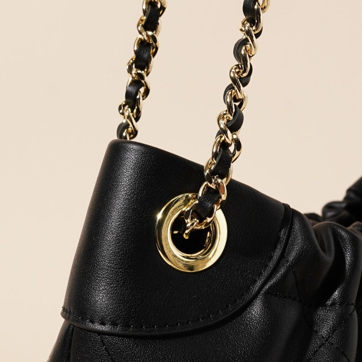 Chain of Command — Genuine Leather Pleated Crossbody with Chain