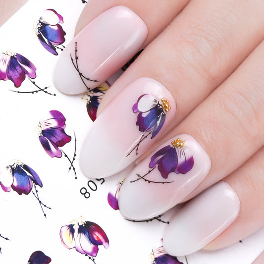 Fluttery Fingers — Butterfly & Flower Water Transfer Nail Decals