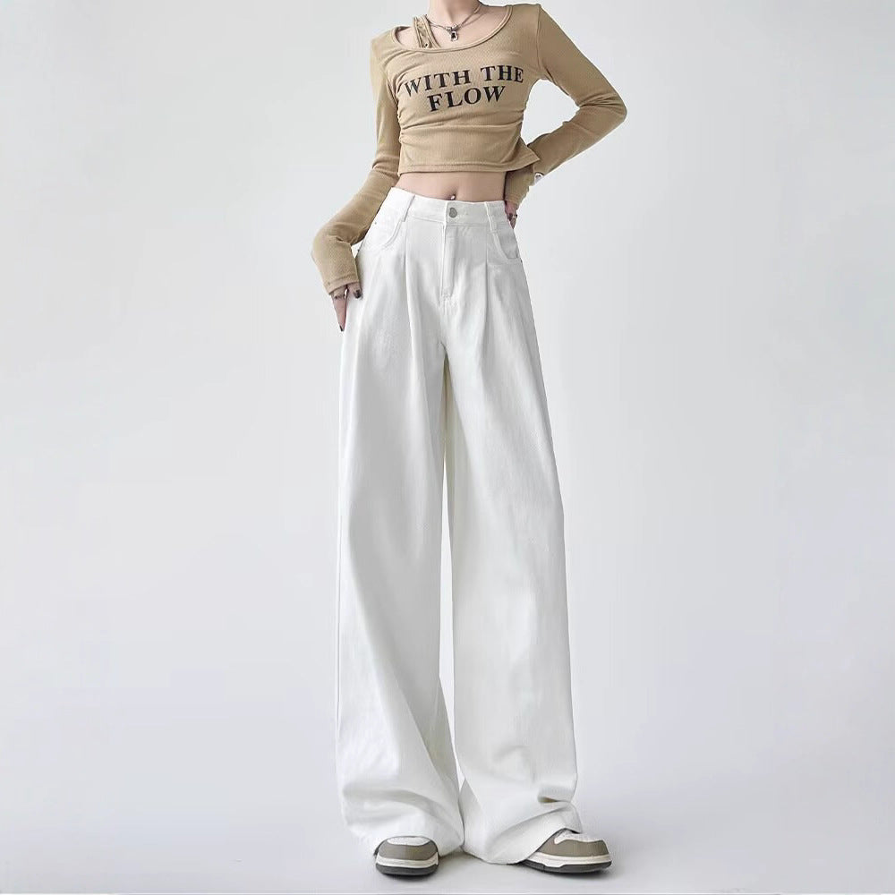 White Hot — Women's White Wide-Leg Straight Jeans