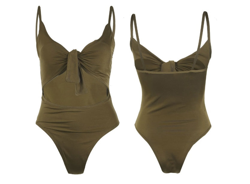 Knot Your Average — One-Piece Knot Print Swimsuit ZC2520