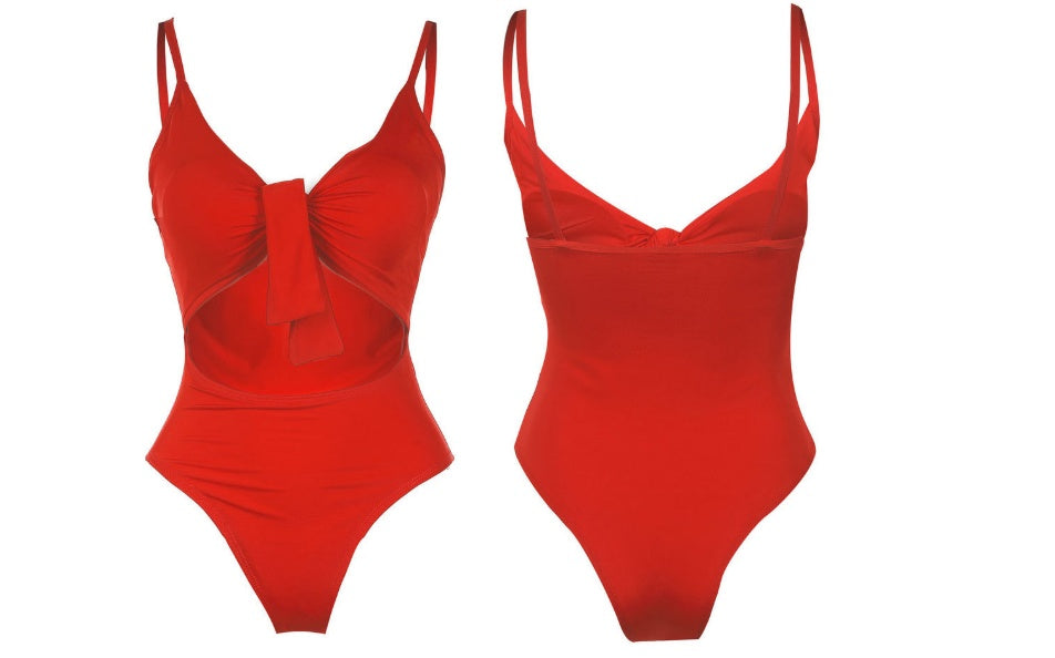 Knot Your Average — One-Piece Knot Print Swimsuit ZC2520