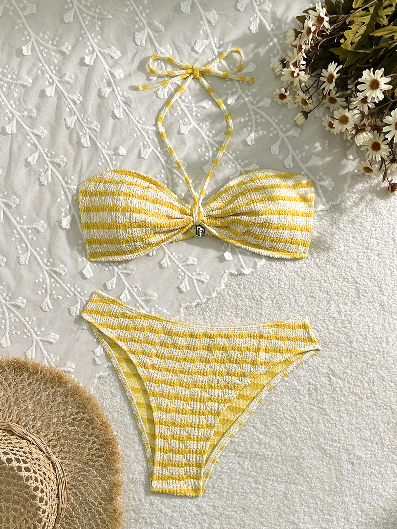 Stripe Hype — Striped Print Split Bikini for Women