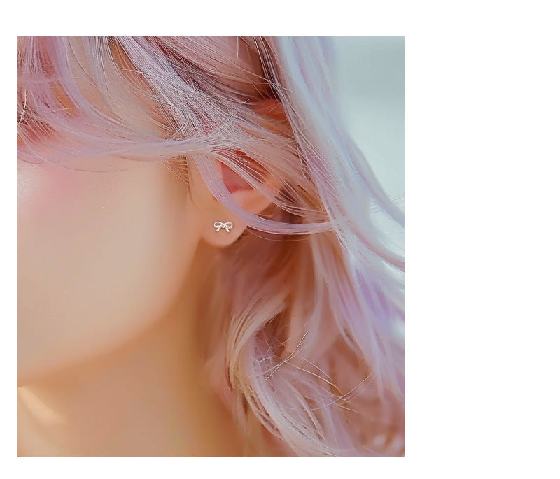Bow-tiful — S999 Sterling Silver Bow Stud Earrings