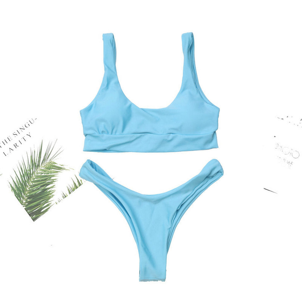 Rainbow Hues — Multicolor Split Ladies Swimsuit