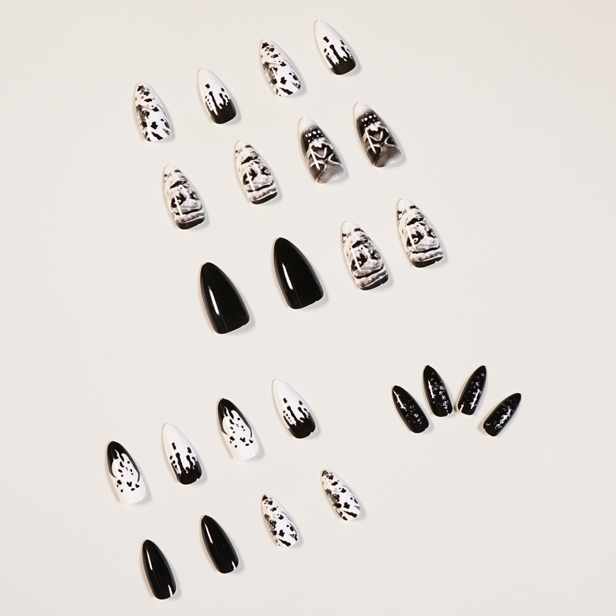 Star-studded Style — Black Star Wearable Fake Nail Patch