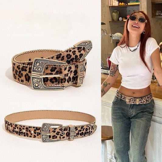 Leopard Love — Versatile Leopard Print Waist Belt for Women