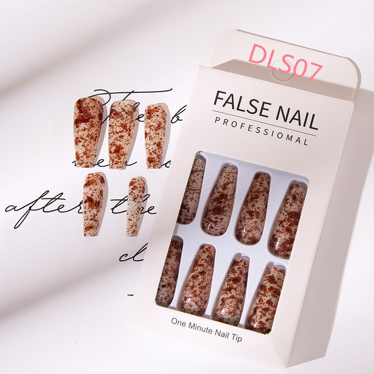 Marbleous! — Long Matte Marble European Fake Nails