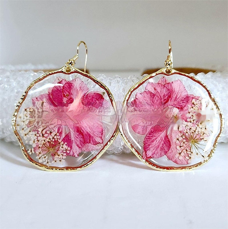 Petal Perfect — Resin Real Flower Drop Earrings