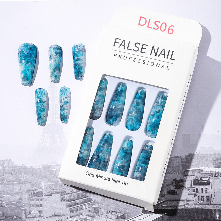 Marbleous! — Long Matte Marble European Fake Nails