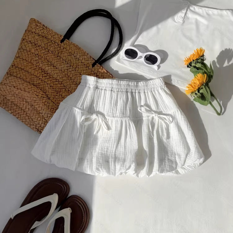 Bow-tiful Breeze — Pleated Skirt for Beach Vacays