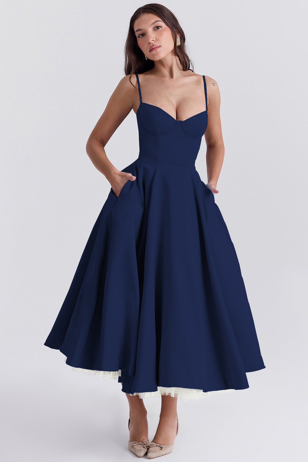 Mesh-Merizing — Double-Layer Maxi Slip Dress