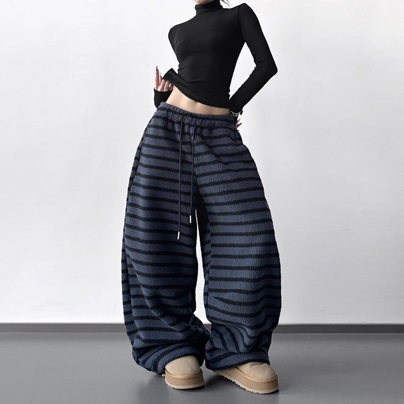 Stripe a Pose — Striped Drawstring Casual Pants