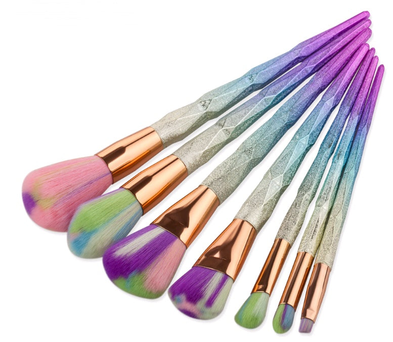 Diamond Dazzle — 7-Piece Diamond Handle Makeup Brush Set, Foundation & More