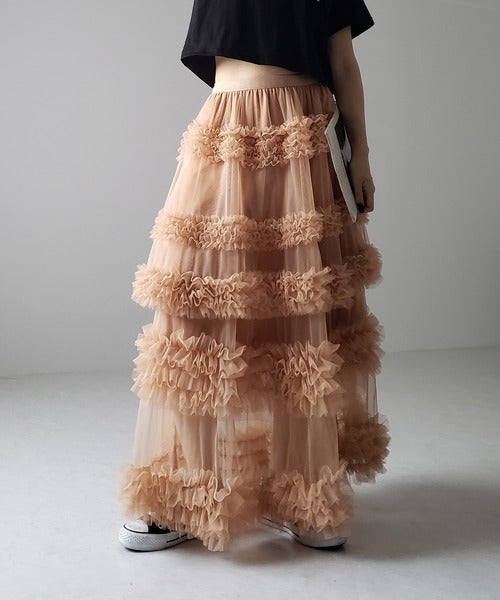 Mesh-merizing — 3-Layer Spliced Mesh Japanese Skirt