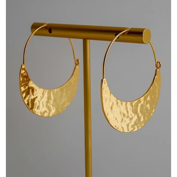 Fan-tastic Flare — 18K Gold-Plated Fan-Shaped Earrings for Women