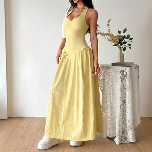 V-ow Factor — French Deep V-neck Backless Dress