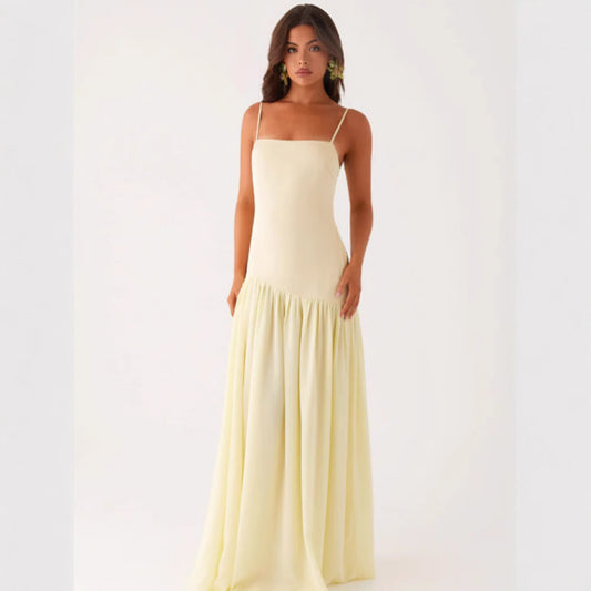 Sleek & Chic — Solid Sleeveless Spliced Slip Dress with Slits