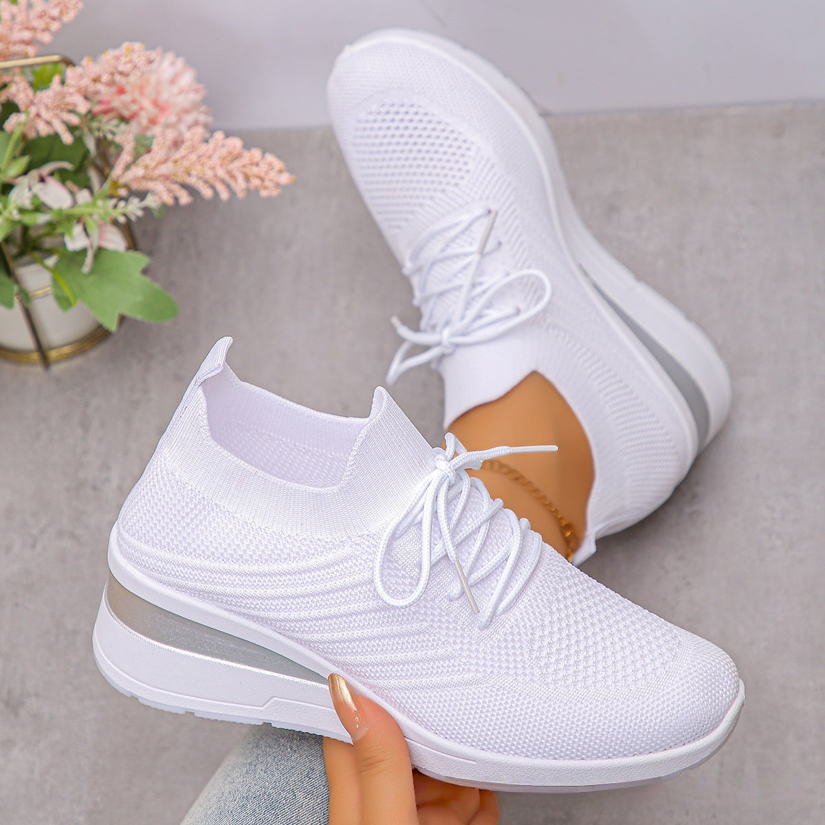 Knit Know-How — Multi-Colored Flyknit Slip-On Sneakers