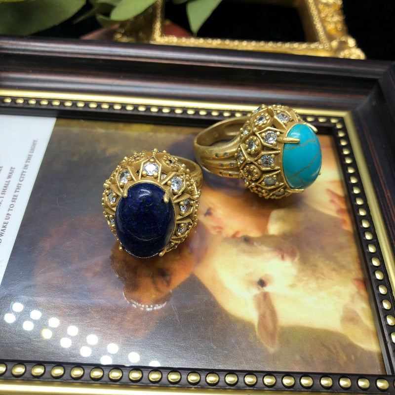 Lapis Luxe — Retro Lapis Lazuli Turquoise Ring
