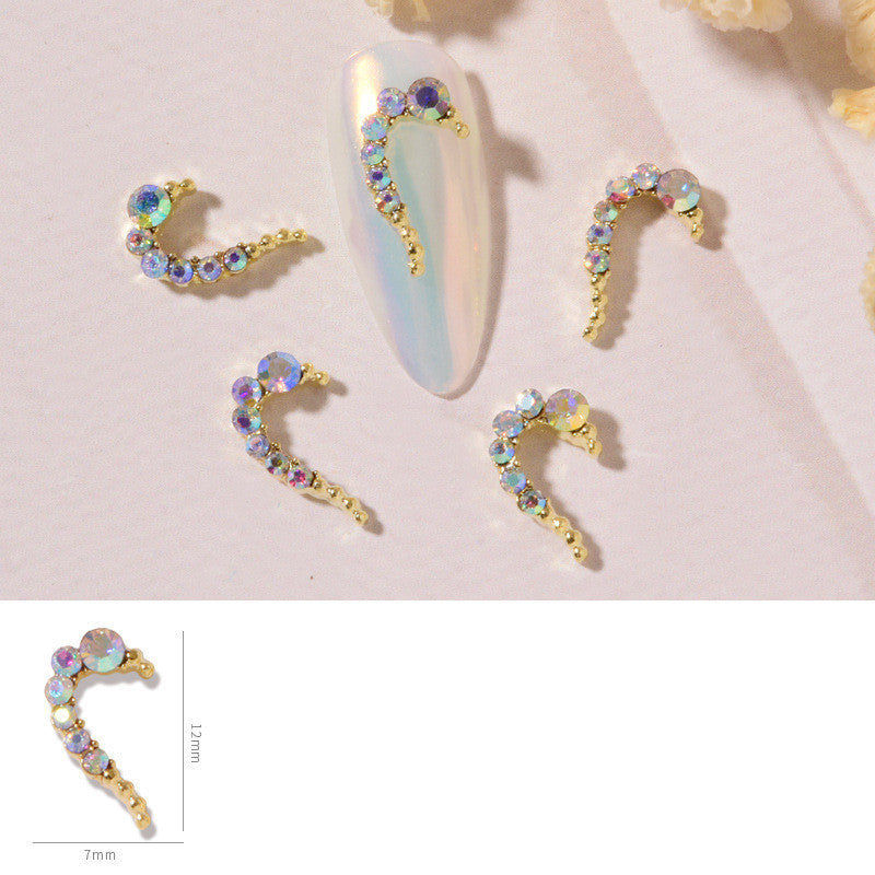 Heart's Desire — Alloy Love Heart Nail Art Jewelry, Rhinestone Piece