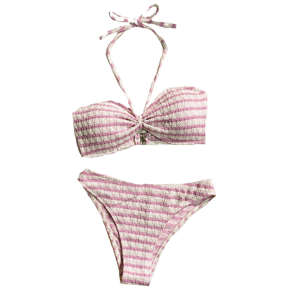 Stripe Hype — Striped Print Split Bikini for Women