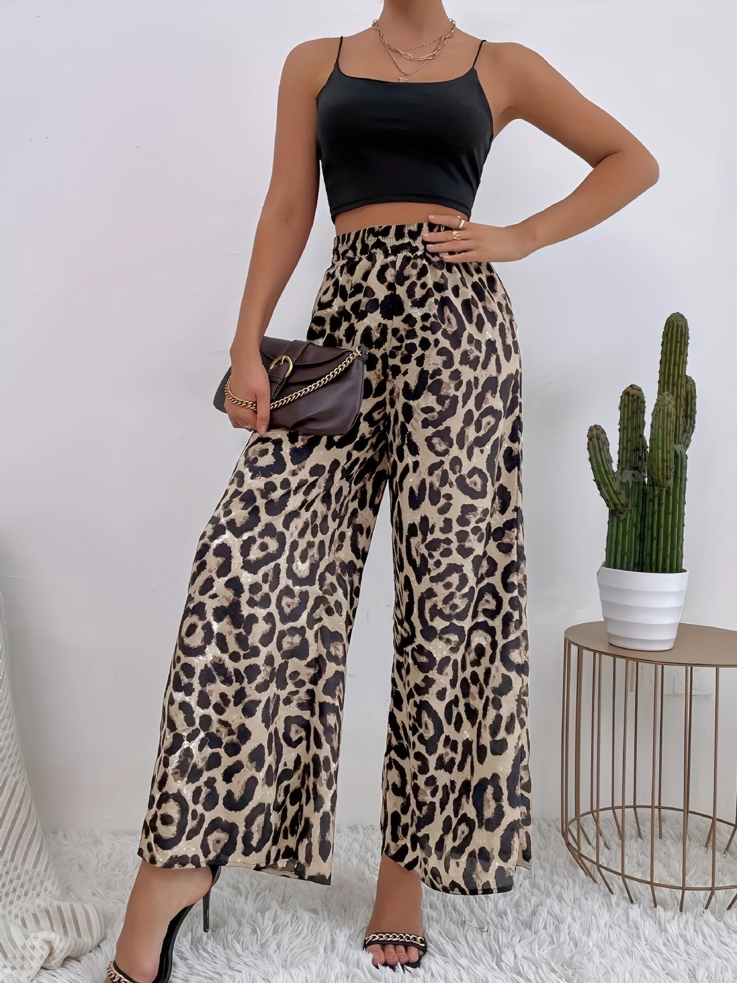 Waist Woes No More — Elastic-Waist Casual Wide-Leg Pants