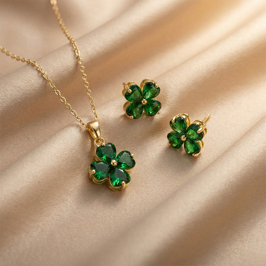 Clover Charm — Diamond Four-Leaf Clover Necklace