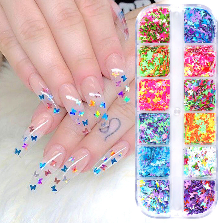 Butterfly Baubles — Iridescent Sequin Nail Decorations
