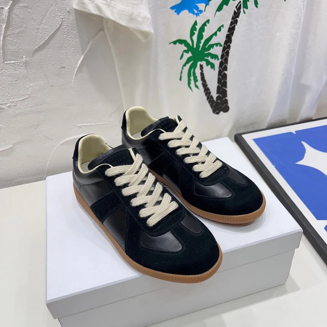 Cowhide Comfort — Unisex Thin-Soled Casual Sneakers