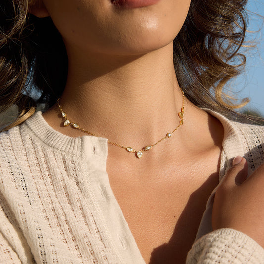 Zircon Zenith — High-End Steel Zircon Pendant Necklace