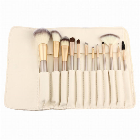 Brushstroke of Genius — 24Pc White Makeup & Brush Set for Portable Glam