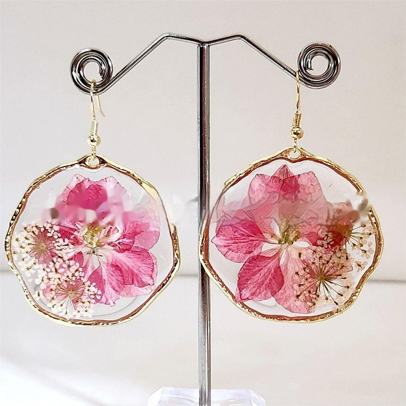 Petal Perfect — Resin Real Flower Drop Earrings