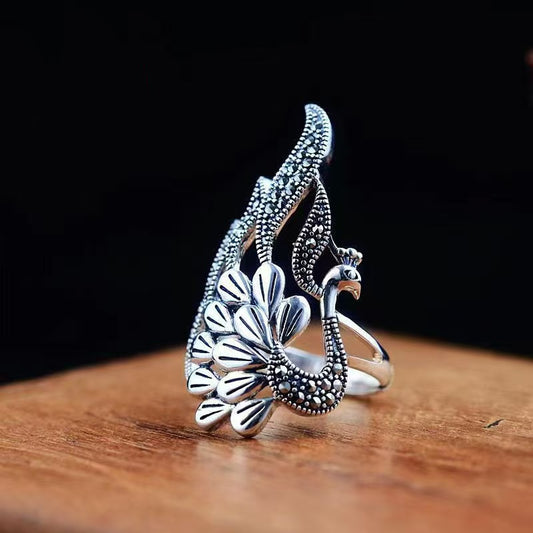 Gothic Glam — Vintage Punk Heart Cross Open Ring for Women