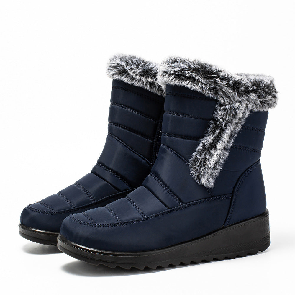 Warm & Fuzz-tastic — Waterproof Faux Fur Collar Snow Boots