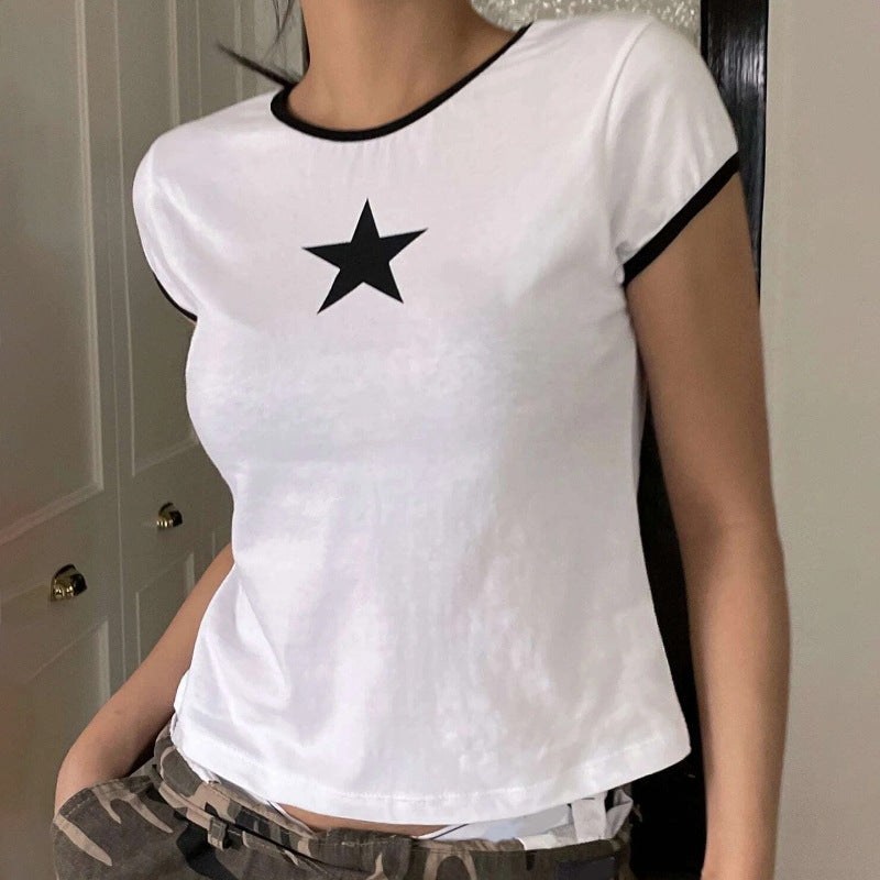 Cosmic Comfort — Crew-neck Top with Star Print