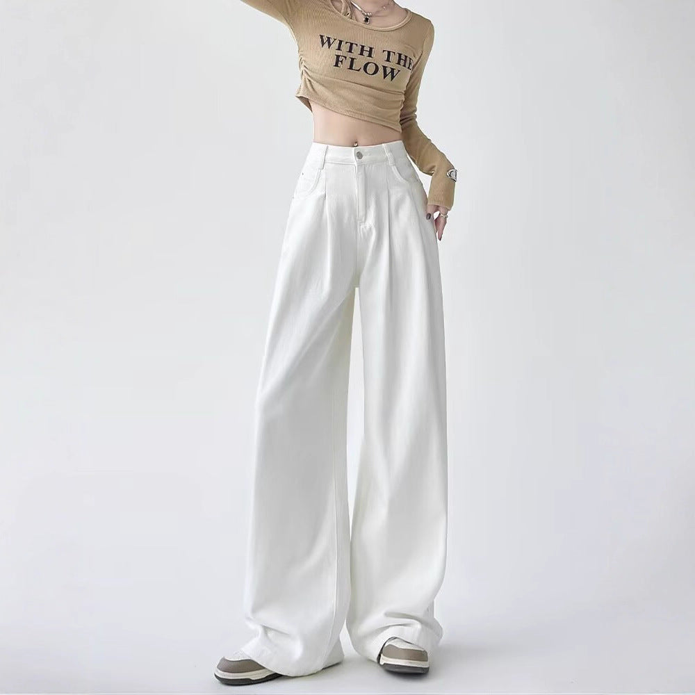 White Hot — Women's White Wide-Leg Straight Jeans