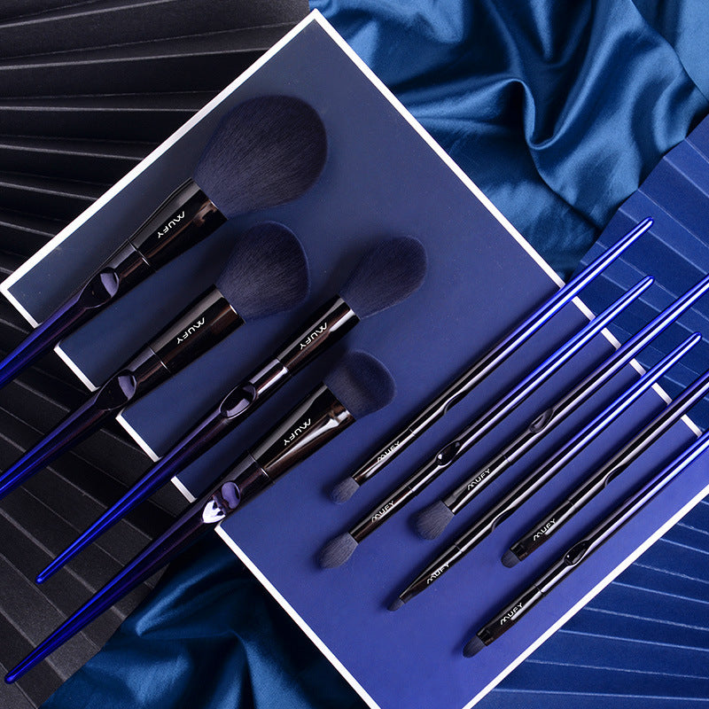 Brushstroke Bliss — 10-Piece Blue Makeup Brush Set