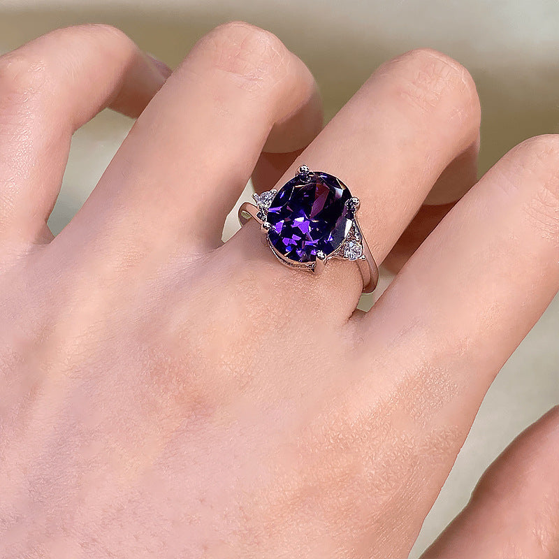 Purple Reign — Large Carat CZ Filigree Cocktail Ring