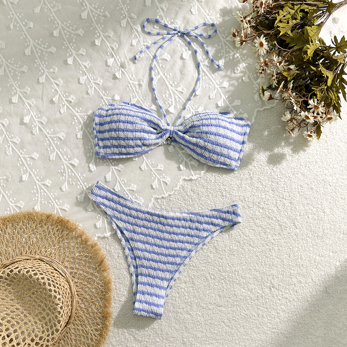 Stripe Hype — Striped Print Split Bikini for Women