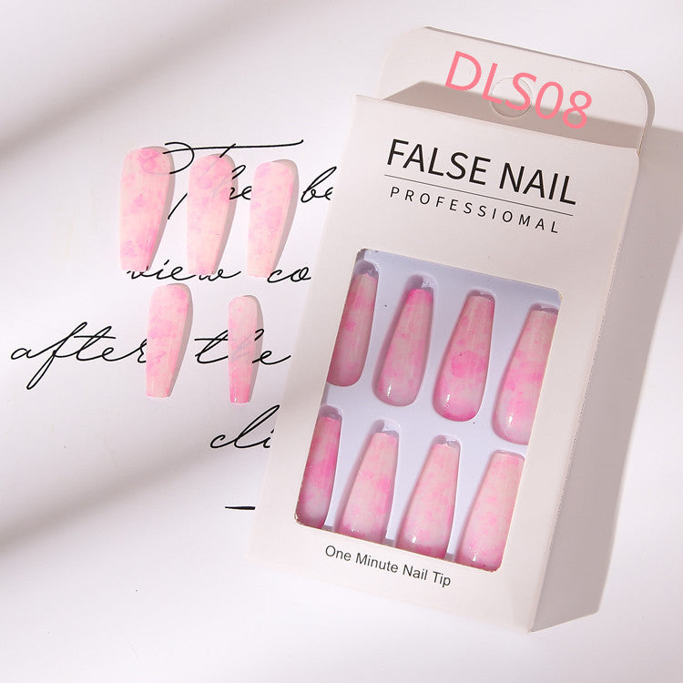Marbleous! — Long Matte Marble European Fake Nails
