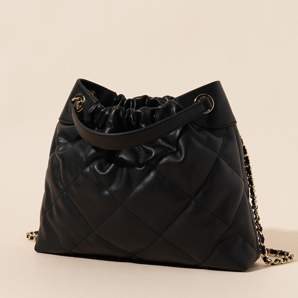 Chain of Command — Genuine Leather Pleated Crossbody with Chain