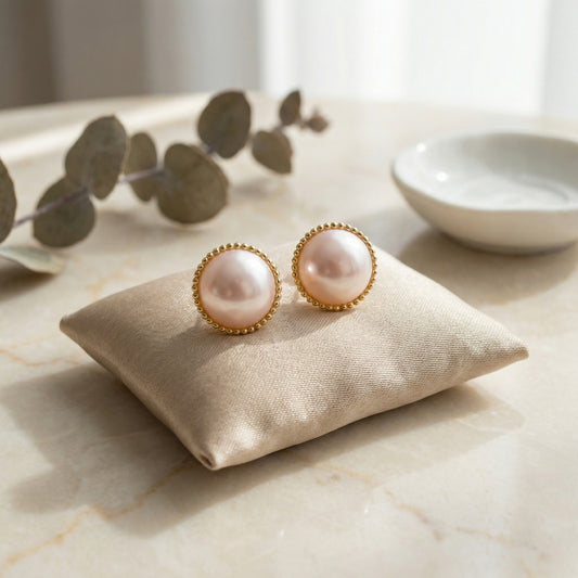 Pink Pearl Posh — S925 Pink Pearl Stud Earrings