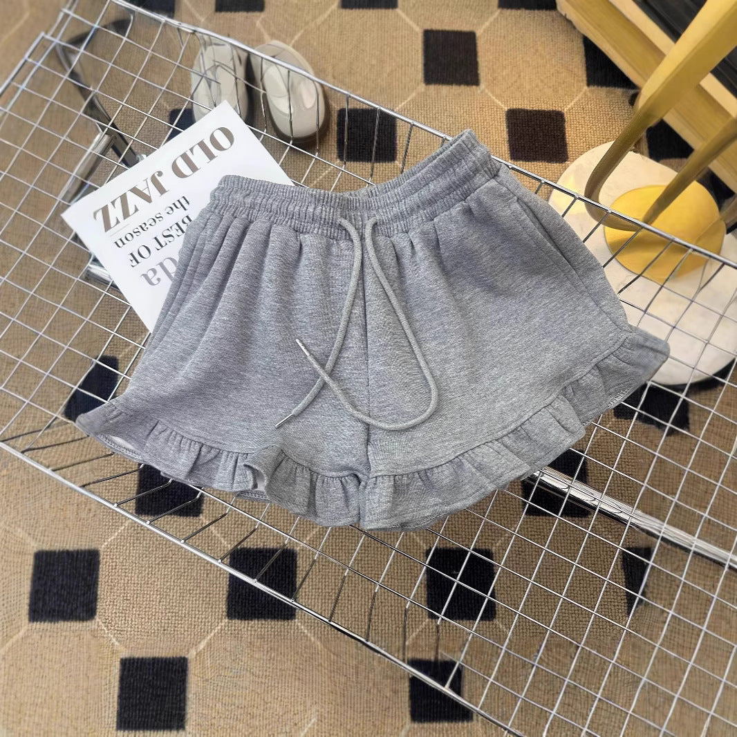 Ruffle & Roll — Niche Sporty Casual Shorts with Ruffled Edge