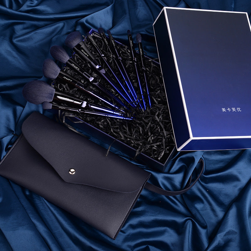 Brushstroke Bliss — 10-Piece Blue Makeup Brush Set