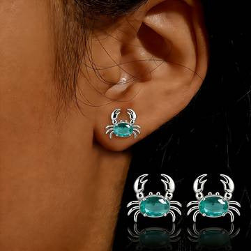 Crabby Chic — Cute Silver Color Crab Earrings for Women