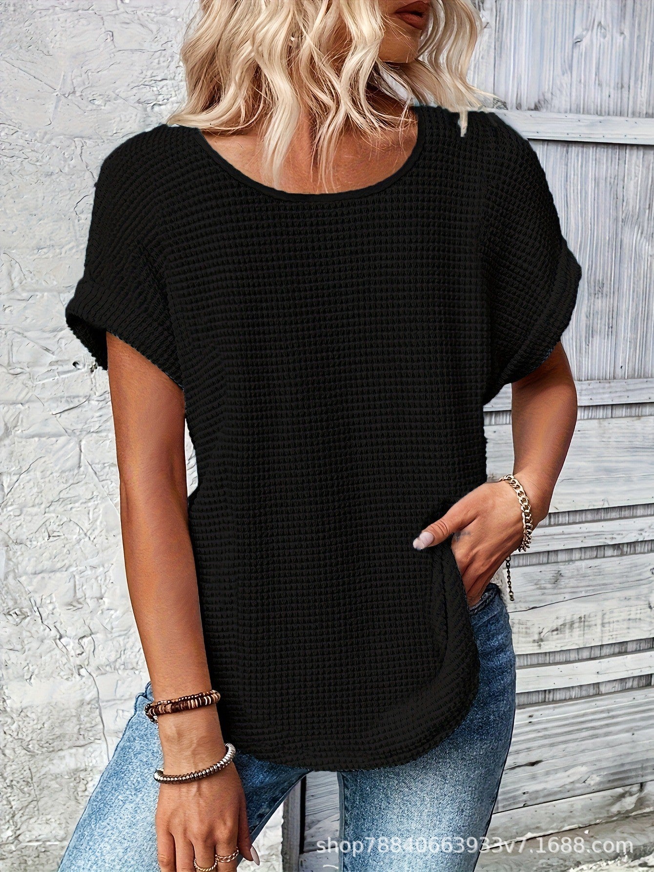 Lace Embrace — Versatile Lace-Patchwork Short-Sleeve Top